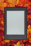 An e-reader on fall leaves for your autumn reading stock image An e-reader on fall leaves for your autumn reading stock image