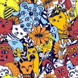 E Персонажи из мультфильма в стиле kawaii с изображением животных, птиц и цветков Предпосылки дизайна, иллюстрация вектора E Персонажи из мультфильма в стиле kawaii с изображением животных, птиц и цветков Предпосылки дизайна, иллюстрация вектора