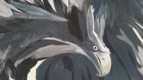 Eagle-Graffiti auf allgemeiner Wand vektor abbildung Eagle-Graffiti auf allgemeiner Wand vektor abbildung