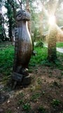 Eagle Statue en bois images libres de droits Eagle Statue en bois images libres de droits