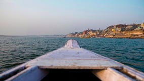 Boat View of Varanasi Ghats.India royalty free stock images Boat View of Varanasi Ghats.India royalty free stock images