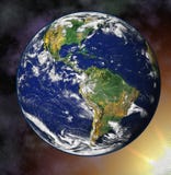 Earth Blue Planet In Space Stock Photo