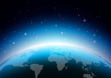 Earth illustration with blue planet. World map or globe background concept. Vector design for banner, poster or greeting vector illustration Earth illustration with blue planet. World map or globe background concept. Vector design for banner, poster or greeting vector illustration