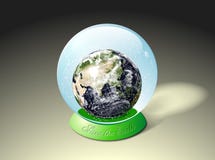 Earth In Snow Globe Royalty Free Stock Photography Earth In Snow Globe Royalty Free Stock Photography
