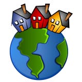 Earth With 3 Houses Clip Art Royalty Free Stock Images Earth With 3 Houses Clip Art Royalty Free Stock Images