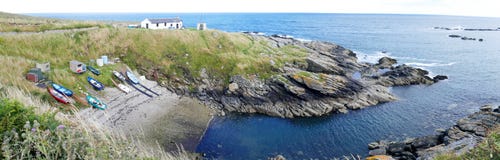 East coast of Scotland - Portlethen boat bay near Aberdeen - Panorama picture