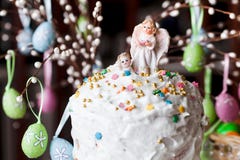 Easter Bread And Angels Royalty Free Stock Images