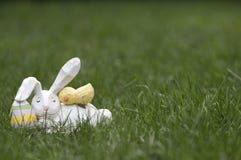 Easter Bunny Sleeping On An Egg Royalty Free Stock Images - Image: 12584079