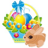 Easter bunny and Easter eggs stock illustration Easter bunny and Easter eggs stock illustration