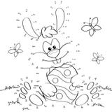 Easter Bunny with egg. Dot to dot game royalty free illustration Easter Bunny with egg. Dot to dot game royalty free illustration