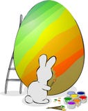 Easter Bunny Is Painting Eggs. Stock Photography