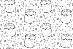 Easter cake seamless pattern black outline royalty free illustration Easter cake seamless pattern black outline royalty free illustration
