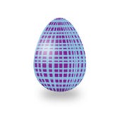 Easter egg with abstract geometric ornament with blue and purple lines on white background stock illustration Easter egg with abstract geometric ornament with blue and purple lines on white background stock illustration