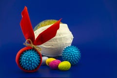 Easter Eggs And Virus Models Wrapped As Gifts Stock Images