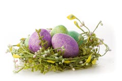 Easter Eggs In Purple Stock Image Easter Eggs In Purple Stock Image