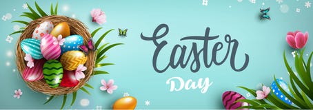 Easter Eggs In The Nest Royalty Free Stock Image