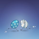 Easter eggs will strike one another and break up vector illustration Easter eggs will strike one another and break up vector illustration