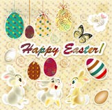 Easter Greeting Card In Vintage Style Royalty Free Stock Photo