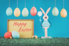 Easter greeting card with vintage bunny royalty free stock photos Easter greeting card with vintage bunny royalty free stock photos