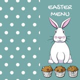 Easter menu design with rabbit and muffins in vector EPS8 stock illustration Easter menu design with rabbit and muffins in vector EPS8 stock illustration