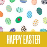 Easter Postcard. Greeting or Invitation with Different Eggs. Vector illustration for Your Design, Web, Print. vector illustration Easter Postcard. Greeting or Invitation with Different Eggs. Vector illustration for Your Design, Web, Print. vector illustration