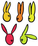 Easter vector linear bunnies rabbits head silhouettes in bright colors stock illustration Easter vector linear bunnies rabbits head silhouettes in bright colors stock illustration