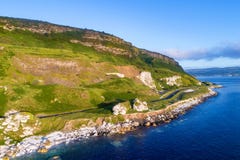 Antrim Coastal Road in Northern Ireland, UK royalty free stock photography Antrim Coastal Road in Northern Ireland, UK royalty free stock photography