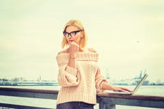 Eastern European Business Woman traveling, working in New York stock images Eastern European Business Woman traveling, working in New York stock images