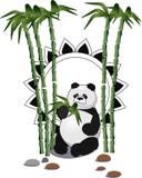 Eating Panda with a bamboo branch. Vector illustration. royalty free illustration Eating Panda with a bamboo branch. Vector illustration. royalty free illustration