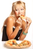 Eating pizza stock photography Eating pizza stock photography