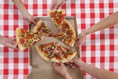 Eating Pizza Stock Image Eating Pizza Stock Image