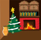 Ecke des Raumes einer des Wohnzimmers verziert für Weihnachten stockbilder Ecke des Raumes einer des Wohnzimmers verziert für Weihnachten stockbilder