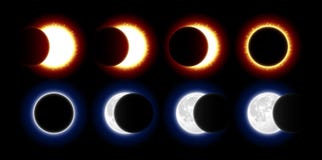 Eclipses solares y lunares Fotografía de archivo Eclipses solares y lunares Fotografía de archivo