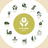 Eco collection with various icons on the theme of ecology and green energy. royalty free illustration Eco collection with various icons on the theme of ecology and green energy. royalty free illustration