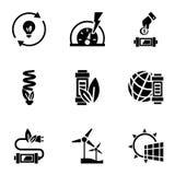 Eco energy icon set, simple style vector illustration Eco energy icon set, simple style vector illustration