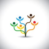 Eco vectorpictogram - stamboom en groepswerkconcept vector illustratie Eco vectorpictogram - stamboom en groepswerkconcept vector illustratie