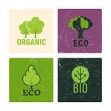Eco y el vector orgánico de las etiquetas diseñan con los elementos del grunge stock de ilustración Eco y el vector orgánico de las etiquetas diseñan con los elementos del grunge stock de ilustración