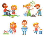 Ecologisch jonge geitjesontwerp Grappig beeldverhaalkarakter stock illustratie Ecologisch jonge geitjesontwerp Grappig beeldverhaalkarakter stock illustratie