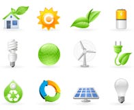 Ecology and Green Energy icon set