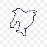 Ecuador map vector icon isolated on transparent background, line royalty free illustration Ecuador map vector icon isolated on transparent background, line royalty free illustration