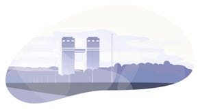 Edificio alto del centro de negocios del tragaluz de Moscú ilustración del vector Edificio alto del centro de negocios del tragaluz de Moscú ilustración del vector