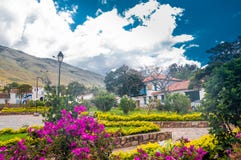 Edificio colonial de Villa de Leyva en Colombia foto de archivo Edificio colonial de Villa de Leyva en Colombia foto de archivo