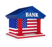 Edificio di American Bank isolato royalty illustrazione gratis Edificio di American Bank isolato royalty illustrazione gratis