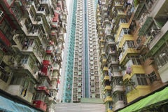 Edificio residencial viejo y nuevo en la ciudad de Hong Kong Fotografía de archivo Edificio residencial viejo y nuevo en la ciudad de Hong Kong Fotografía de archivo