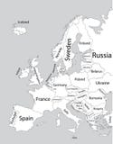 Editable blank vector map of Europe. Royalty Free Stock Photography Editable blank vector map of Europe. Royalty Free Stock Photography