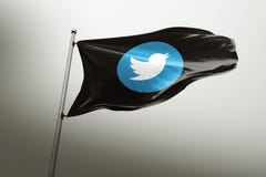 Editorial photorealistic da bandeira de Twitter ilustração royalty free Editorial photorealistic da bandeira de Twitter ilustração royalty free