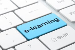 Education Concept: E-learning On Computer Keyboard Background Stock Image -  Image of enter, distance: 39534041