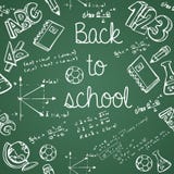 Education icons back to school green chalkboard seamless pattern royalty free illustration Education icons back to school green chalkboard seamless pattern royalty free illustration