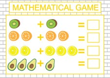 Education for kids. Mathematical task counting, addition. Vector illustration vector illustration Education for kids. Mathematical task counting, addition. Vector illustration vector illustration