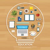 Education and learning background on light bulb shape vector illustration Education and learning background on light bulb shape vector illustration
